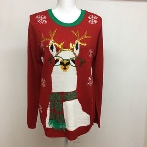 NWT. UGH- LEE Llama Christmas Sweater size L